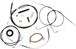 LA Choppers Complete Black Vinyl Braided Handlebar Cable/Brake Hose Kit For Harley Davidson FLHRS 1450 2004-2006 45.5 cm - 51 cm (18" - 20") - Black/Clear-Coated