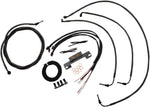 LA Choppers Complete Midnight Braided Handlebar Cable/Brake Hose Kit For Harley Davidson FLHR 1750 2017-2019 45.5 cm - 51 cm (18" - 20") - Black/Clear-Coated