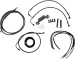 LA Choppers Complete Midnight Braided Handlebar Cable/Brake Hose Kit For Harley Davidson FLHX 1690 2014-2015 30.5 cm - 35.5 cm (12" - 14") - Black/Clear-Coated