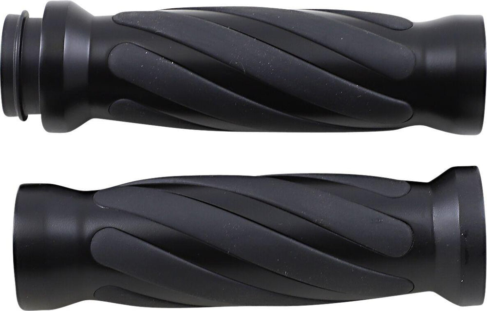 Drag Specialties Twisted Grips For Harley Davidson FLDE 1750 2018-2020 - Black