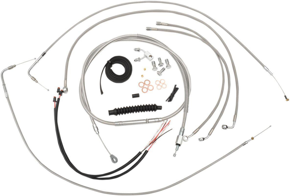 LA Choppers Handlebar Cable/Brake Hose Kit ABS For Harley Davidson FLS 1690 2012-2014 30.5 cm - 35.5 cm (12" - 14") - Clear-Coated