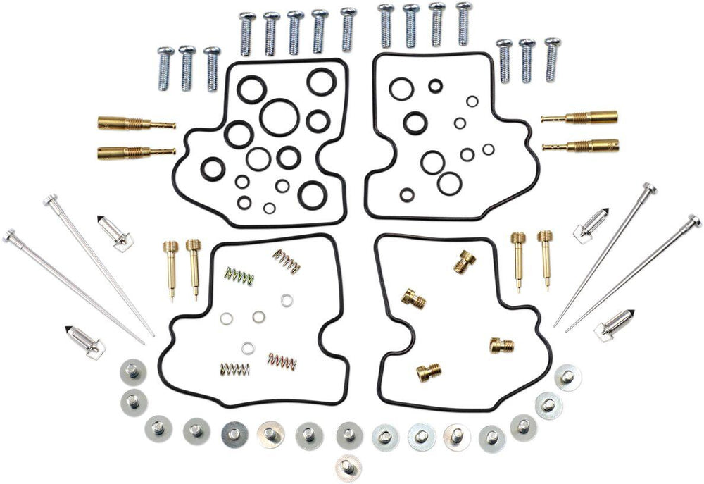 Parts Unlimited Carburettor Repair Kit For Kawasaki ZX-9 R 2000-2001 - Black Gold Silver