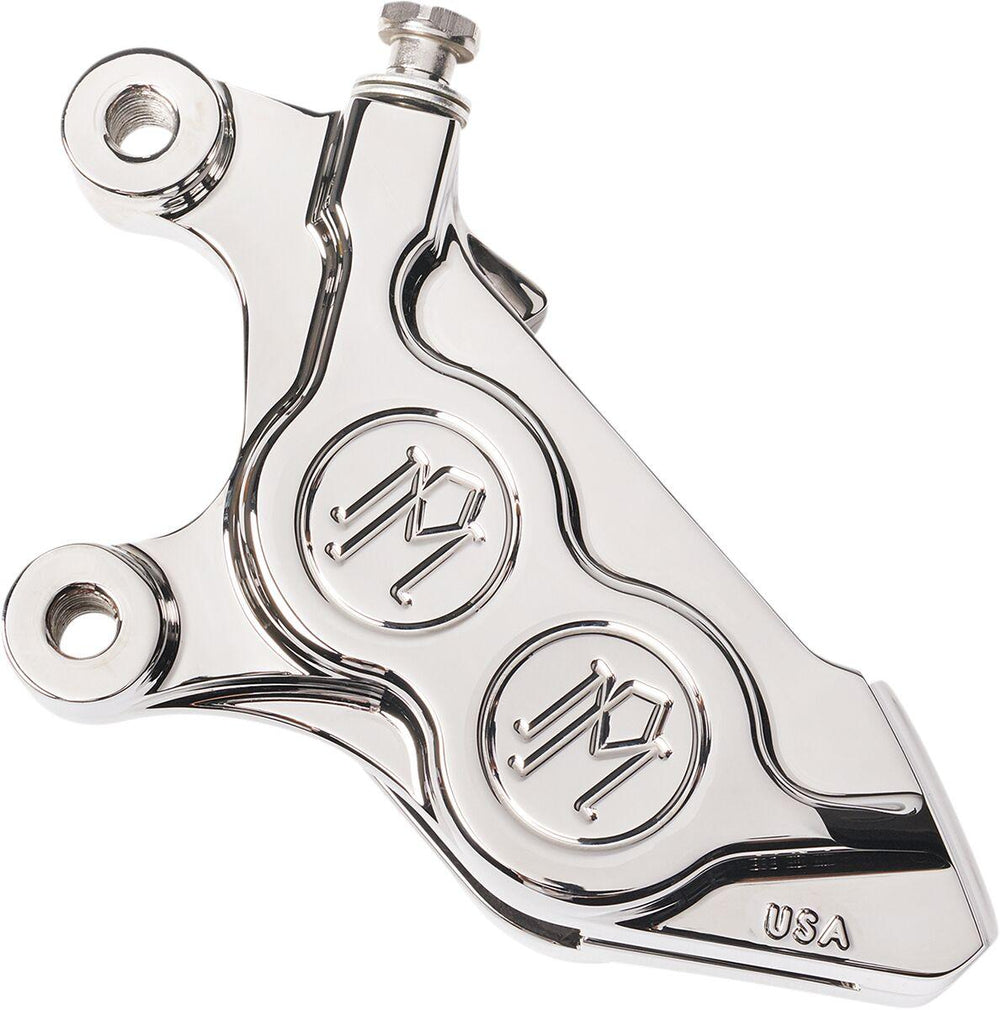 Performance Machine 4 Piston Caliper For Harley Davidson FLDE 1750 2018-2020 Front Left - Chrome