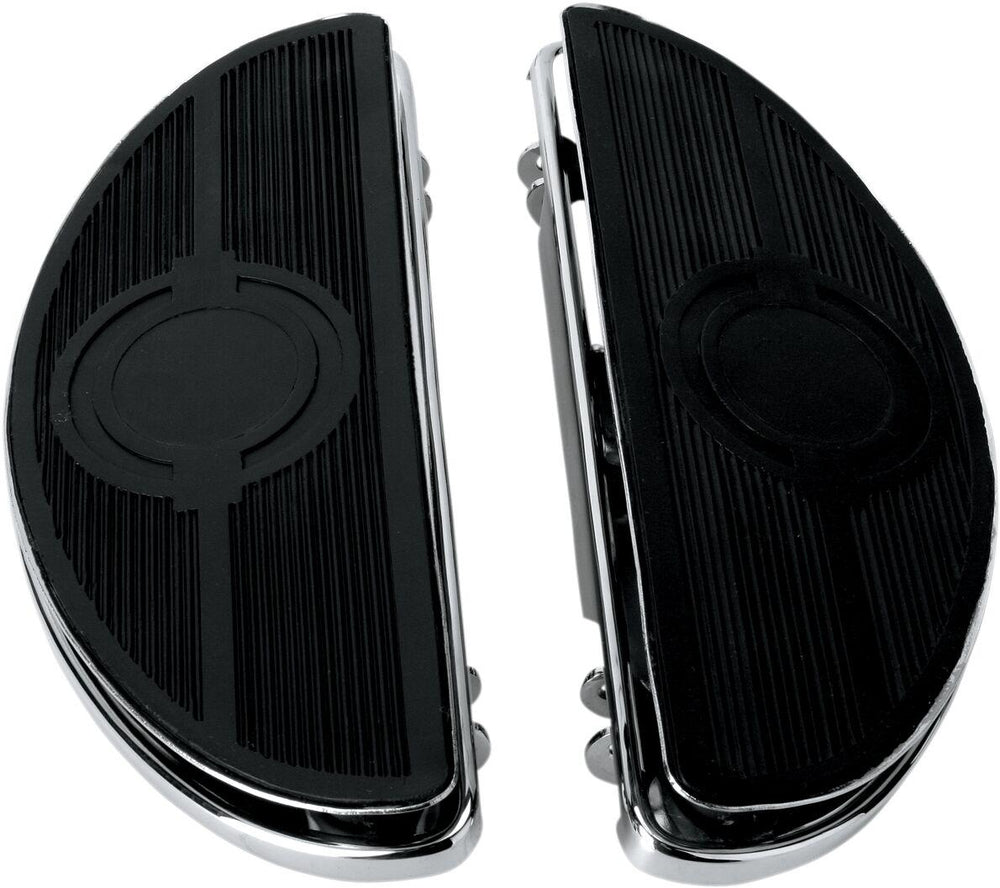 Drag Specialties Vintage Half Moon Style Floorboards For Harley Davidson FLD 1690 2012-2013 - Black Chrome