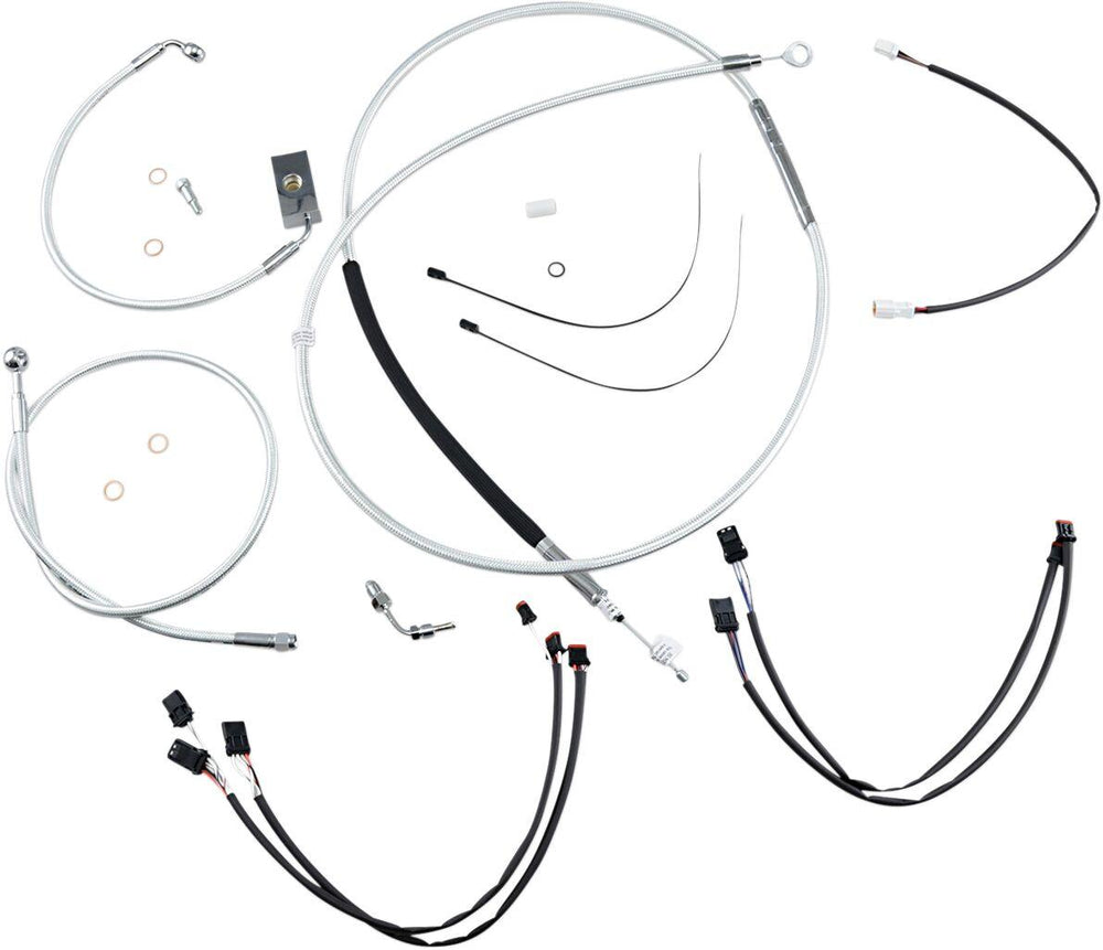 Magnum Shielding Sterling Chromite II Designer Handlebar Cable Install Kit For Harley Davidson FLDE 1750 2018-2020 30.5 - 35.5cm (12" - 14") - Chrome Clear-Coated