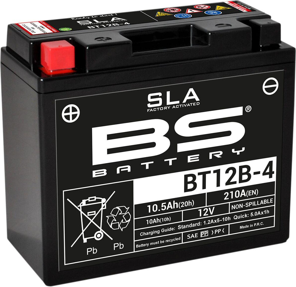 BS Battery SLA AGM Battery For Ducati 1098 2007-2008 - Black