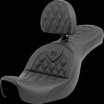 Saddlemen Roadsofa Lattice Stitch Seat With Backrest For Harley Davidson FXD 1584 Dyna Super Glide 2007-2010 - Black