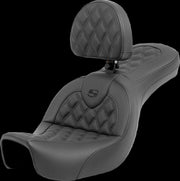 Saddlemen Roadsofa Lattice Stitch Seat With Backrest For Harley Davidson FXD 1584 Dyna Super Glide 2007-2010 - Black