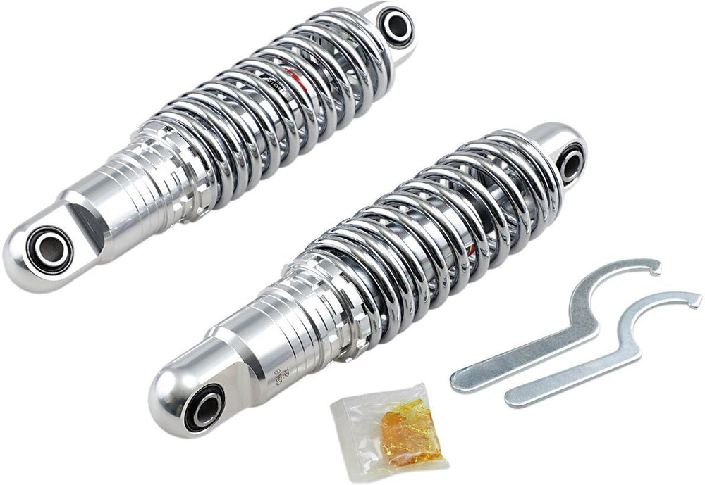 Drag Specialties Premium Ride-Height Adjustable Shocks For Harley Davidson FLHR 1340 1994-1998 Rear 279.40 mm (11.00") - Black Chrome