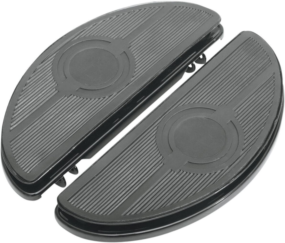 Drag Specialties Vintage Half Moon Style Floorboards For Harley Davidson FLD 1690 2012-2013 - Black