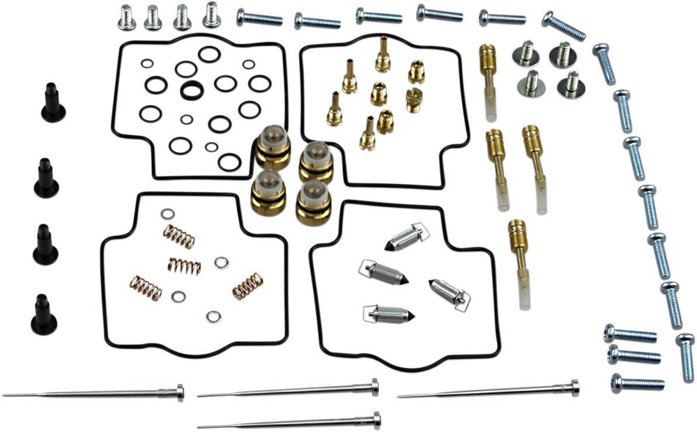 Parts Unlimited Carburettor Repair Kit For Kawasaki ZX-7 R 1996-2003 - Black Gold Silver