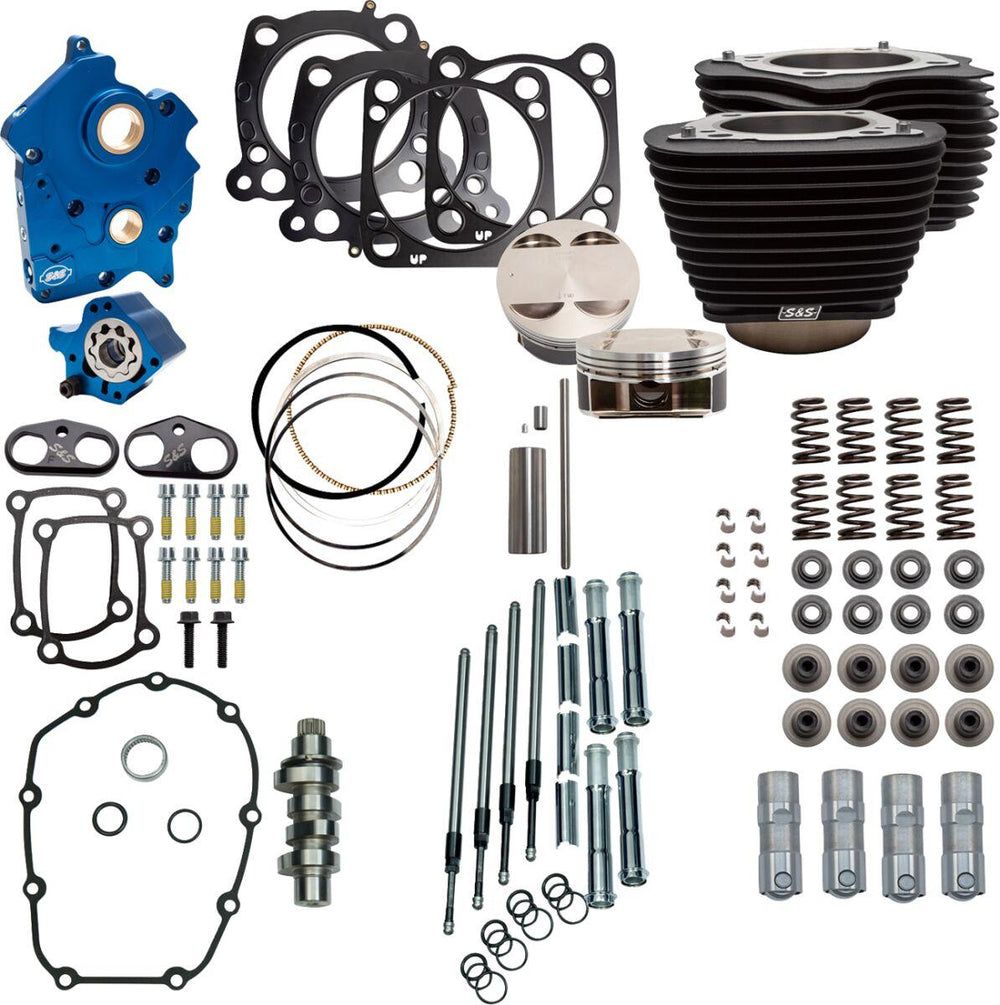 S&S Cycle 128" Power Package For Harley Davidson FLDE 1750 ABS 2018-2020 - Black/Non-Highlighted Fins