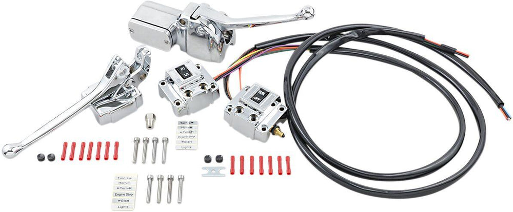 Drag Specialties Handlebar Control Kit For Harley Davidson FL 1200 1972-1977 - Chrome