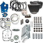 S&S Cycle 132" Power Package For Harley Davidson FLHTCUTG 1750 2017-2018 - Highlighted Fins/Wrinkle Black