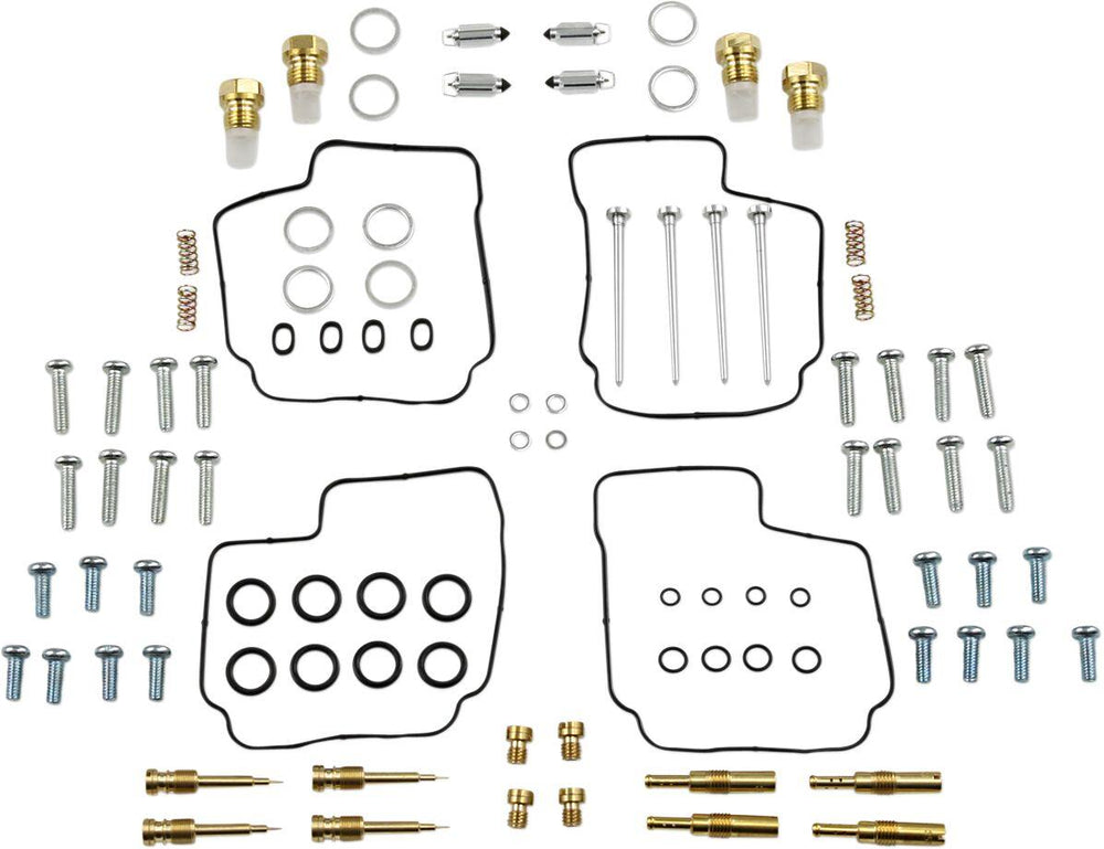 Parts Unlimited Carburettor Repair Kit For Honda CBR 600 F 1987-1989 - Black Gold Silver