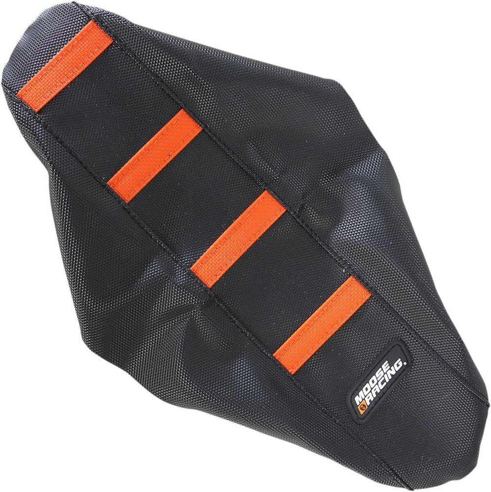 Moose Racing Ribbed Seat Cover For KTM SX50 2009-2015 - Black Cover Orange Ribs