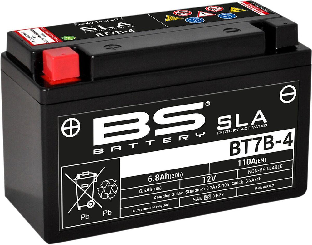 BS Battery SLA AGM Battery For Rieju AVENTURA 125 CBS 2023-2024 - Black