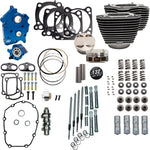 S&S Cycle 132" Power Package For Harley Davidson FLHTCUTG 1750 2017-2018 - Highlighted Fins/Wrinkle Black