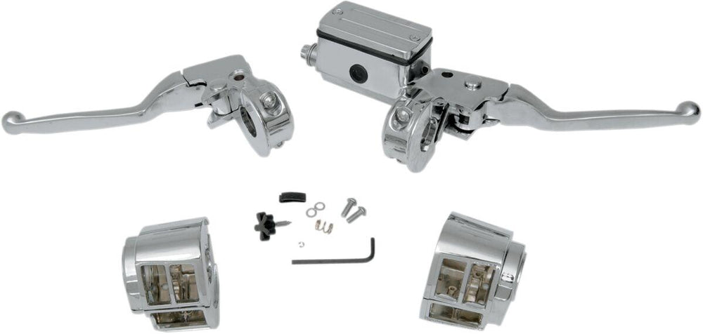 Drag Specialties Handlebar Control Kit W O Switches For Harley Davidson FLHR 1340 1994-1995 - Chrome