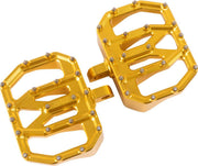 Thrashin Supply Co Mini Aggressor Rear Floorboards For Harley Davidson FL 1200 1972-1977 - Gold