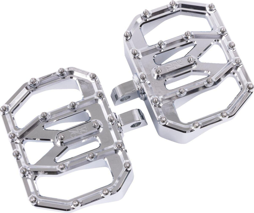 Thrashin Supply Co Mini Aggressor Rear Floorboards For Harley Davidson FL 1200 1972-1977 - Chrome