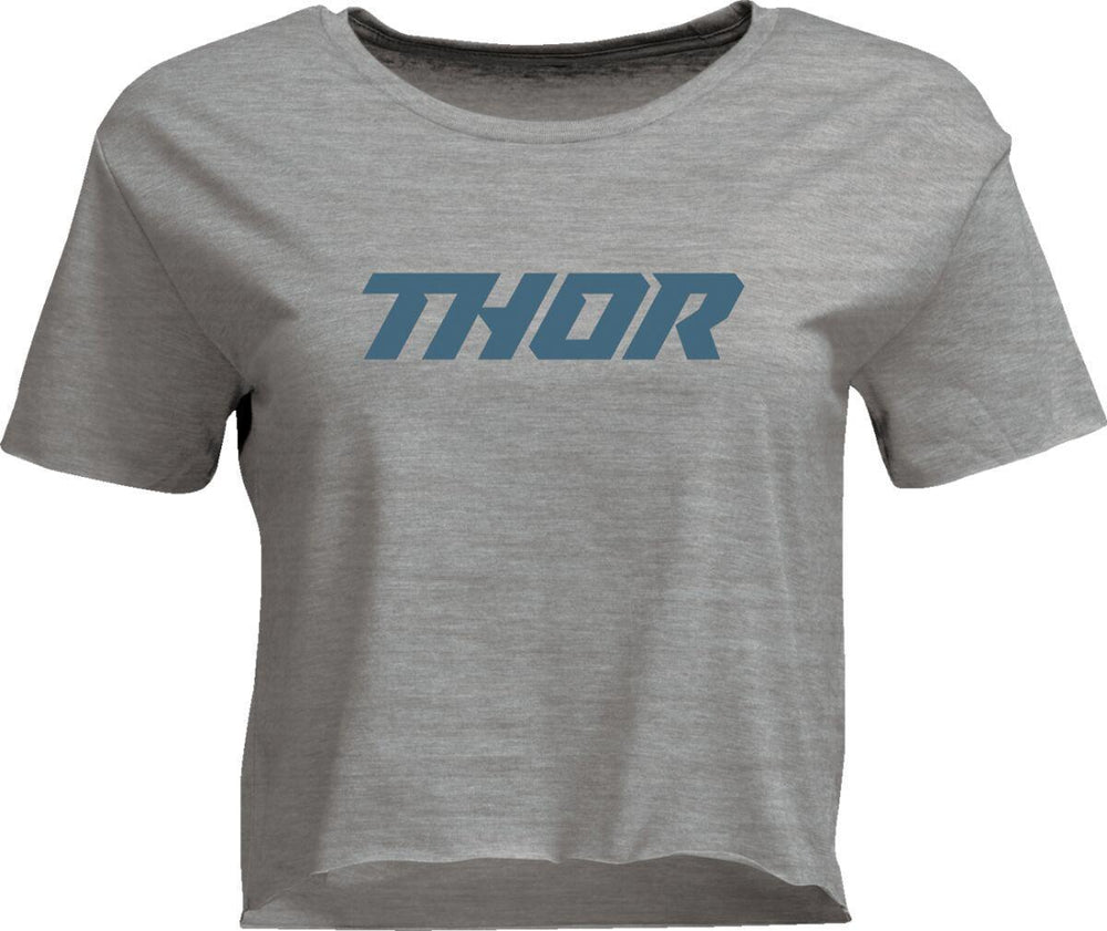 Thor Womens Adult Corp Crop T-Shirt - Heather Grey