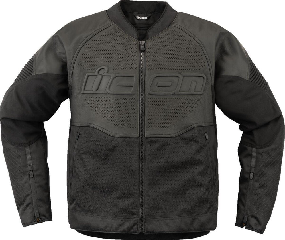 Icon Unisex Overlord3 Leather Jacket - Black