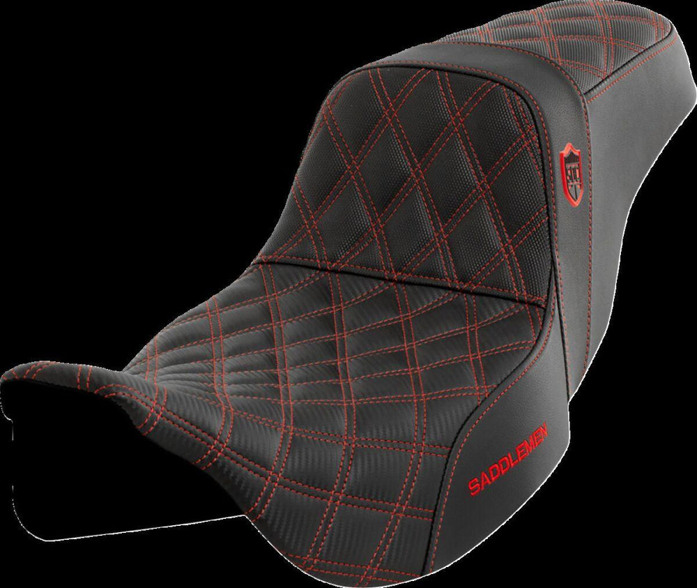 Saddlemen Pro Series SDC Performance Grip Gripper Seat For Harley Davidson FLH 1868 ABS 2021 - Black/Red