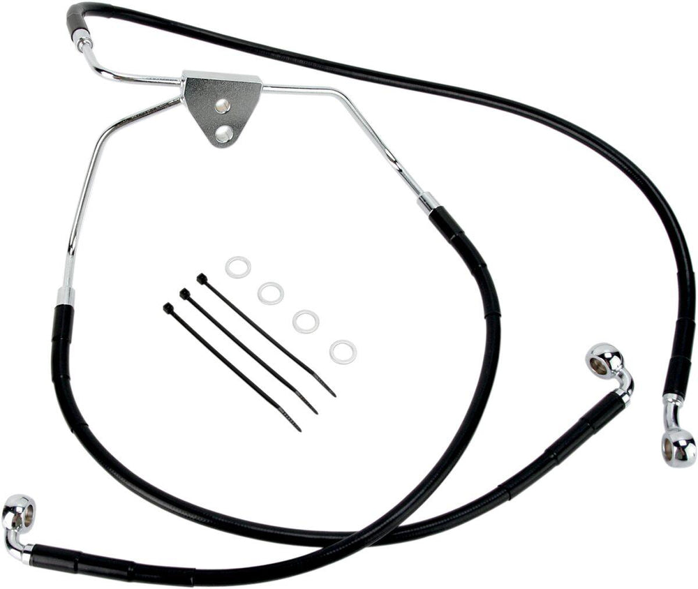 Drag Specialties Stainless Steel Brake Hose Kit For Harley Davidson FLHR 1584 2008 Front