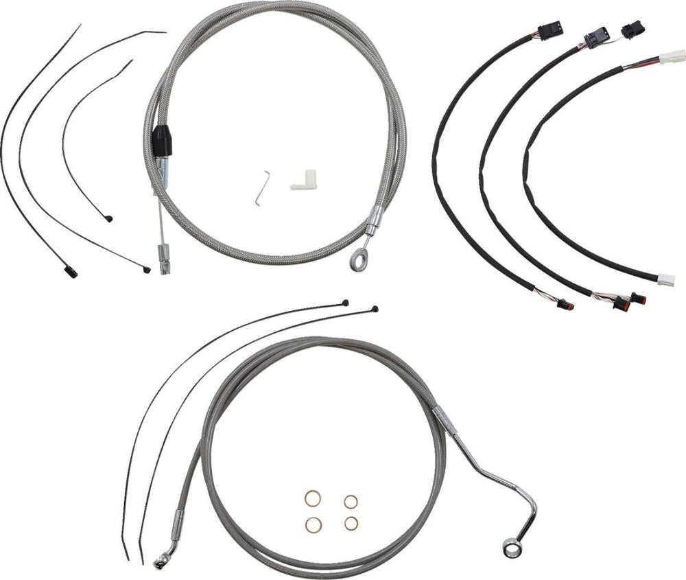 Magnum Shielding XR Handlebar Cable Install Kit For Harley Davidson FLHR 1750 2021-2022 38 - 43cm (15" - 17") - Chrome Clear-Coated