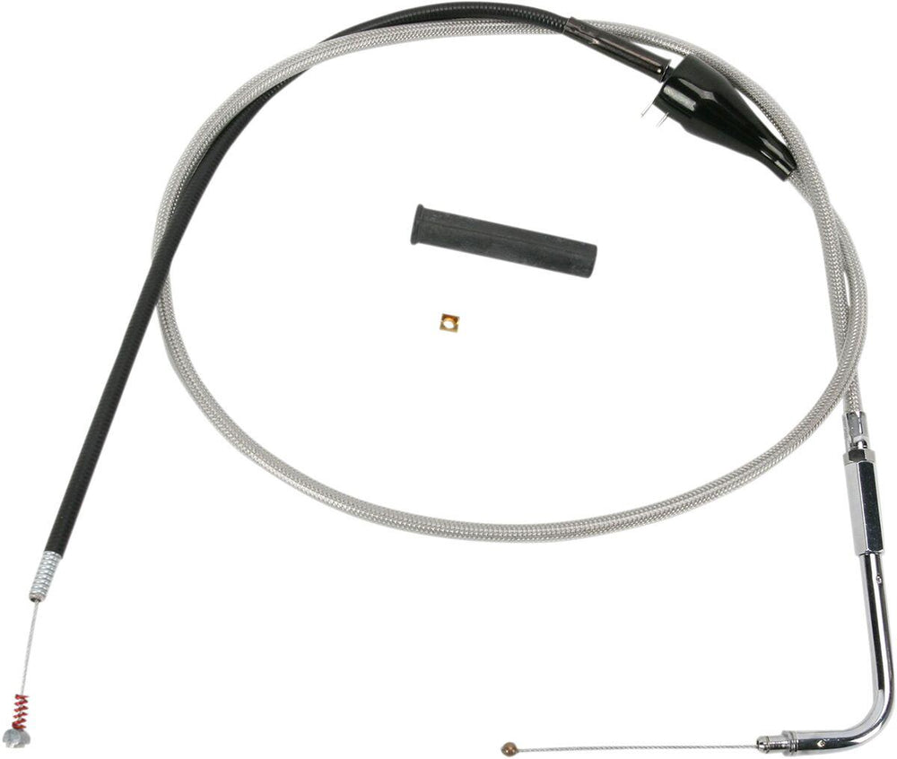 Drag Specialties Stainless Steel Braided Idle Cable For Harley Davidson FLHR 1450 2002-2003 127 cm (50") - Silver Unfinished