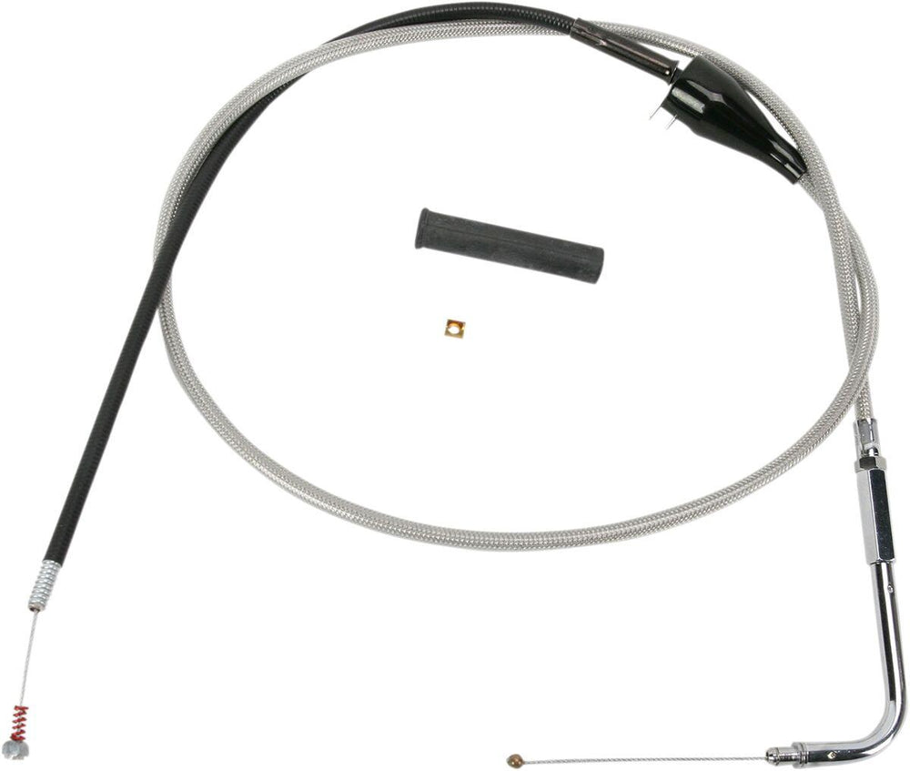 Drag Specialties Stainless Steel Braided Idle Cable For Harley Davidson FLHR 1450 2002-2003 122 cm (48") - Silver Unfinished