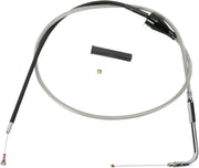 Drag Specialties Stainless Steel Braided Idle Cable For Harley Davidson FLHR 1450 2002-2003 122 cm (48") - Silver Unfinished