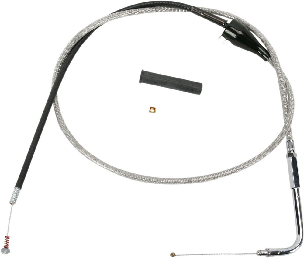 Drag Specialties Stainless Steel Braided Idle Cable For Harley Davidson FLHR 1450 2002-2003 117 cm (46") - Silver Unfinished