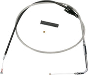 Drag Specialties Stainless Steel Braided Idle Cable For Harley Davidson FLHR 1450 2002-2003 117 cm (46") - Silver Unfinished