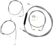 LA Choppers Standard Stainless Braided Handlebar Cable/Brake Hose Kit For Harley Davidson FLST 1450 2006 Standard - Clear-Coated