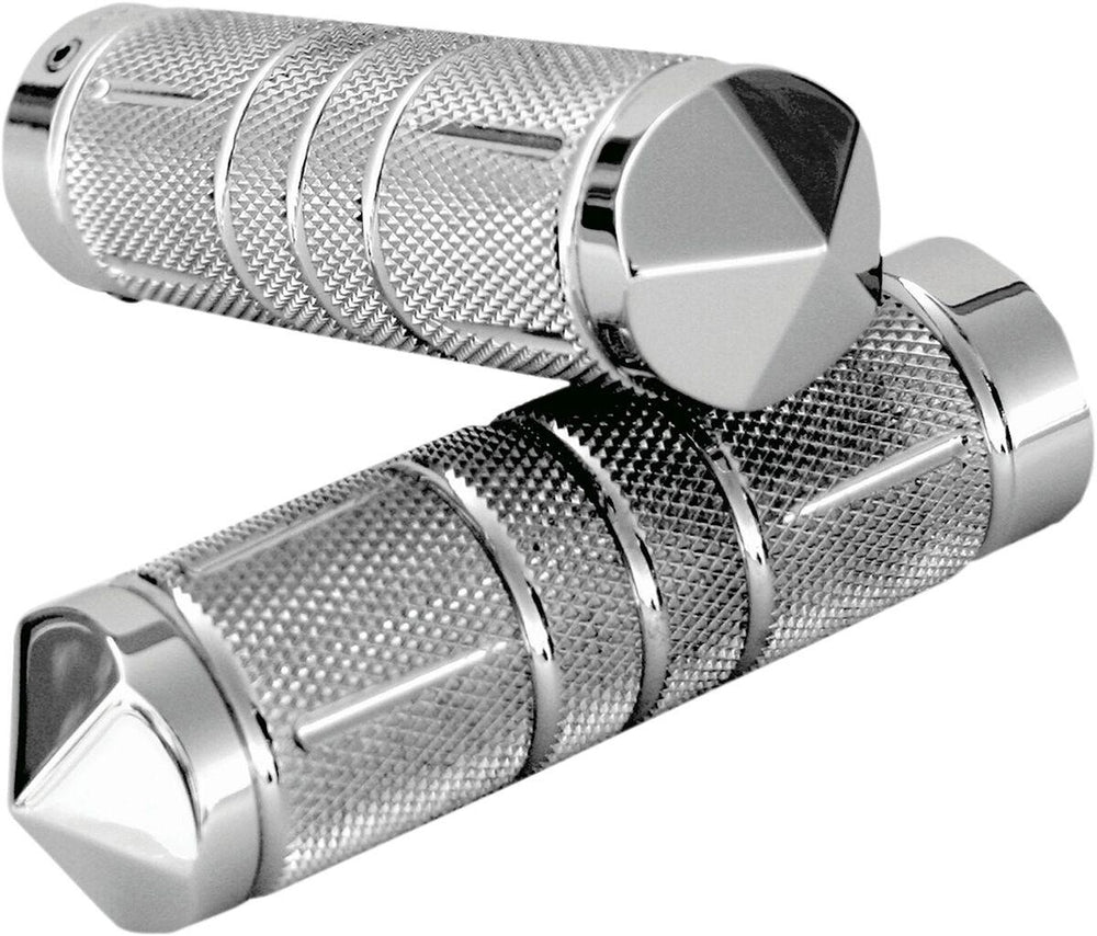 Accutronix Knurled Diamond Custom Grips For Harley Davidson FLHR 1750 2022 Diamond Knurled Throttle-By-Wire - Chrome