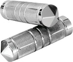 Accutronix Knurled Diamond Custom Grips For Harley Davidson FLHR 1750 2022 Diamond Knurled Throttle-By-Wire - Chrome
