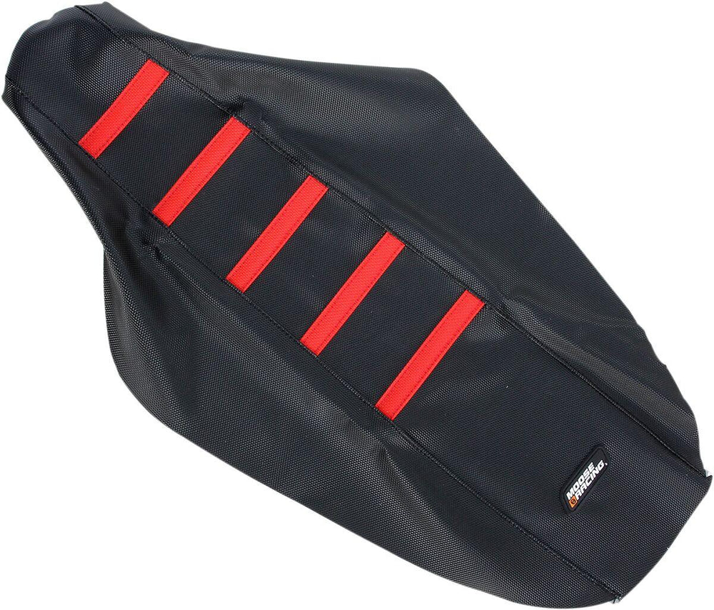 Moose Racing Ribbed Seat Cover For Honda CR125 2000-2007 - Black Cover Red Ribs