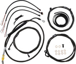 LA Choppers Complete Midnight Braided Handlebar Cable/Brake Hose Kit For Harley Davidson FLH 1868 ABS 2021 38 cm - 43 cm (15" - 17") - Black/Clear-Coated