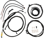 LA Choppers Complete Midnight Braided Handlebar Cable/Brake Hose Kit For Harley Davidson FLH 1868 ABS 2021 38 cm - 43 cm (15" - 17") - Black/Clear-Coated