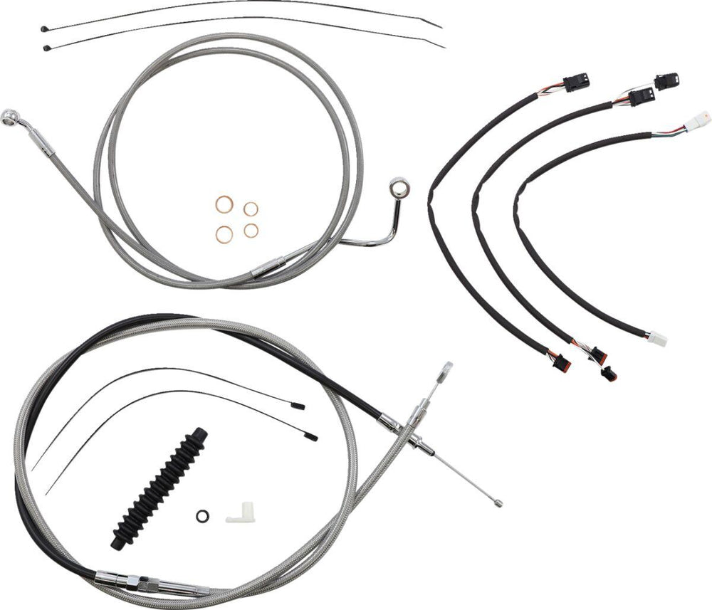 Magnum Shielding XR Handlebar Cable Install Kit For Harley Davidson FLTRK 1868 2021-2024 30.5 - 35.5cm (12" - 14") - Chrome Clear-Coated