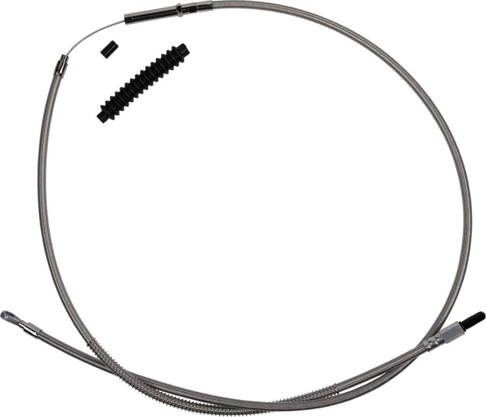 Barnett Stainless Steel Clutch Cable For Harley Davidson FLFB 1750 2018-2020 +15.2 cm (6") - Silver