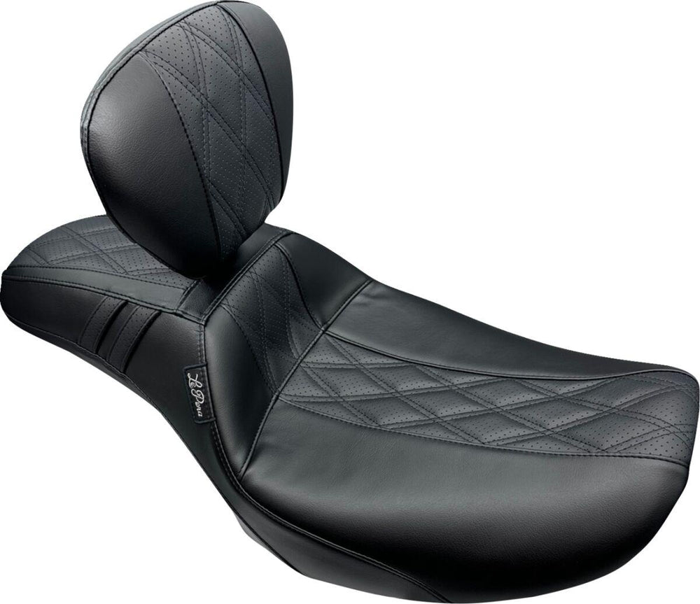LE Pera Outcast Daddy Long Legs Seat With Backrest For Harley Davidson FLHX 1750 ABS 2023 GT 2/HR 2 Inlay - Black