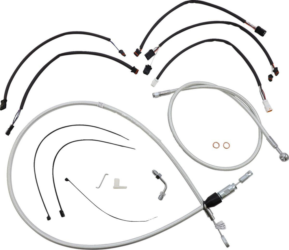 Magnum Shielding Sterling Chromite II Designer Handlebar Cable Install Kit For Harley Davidson FLDE 1750 2018-2020 38 - 43cm (15" - 17") - Chrome Clear-Coated