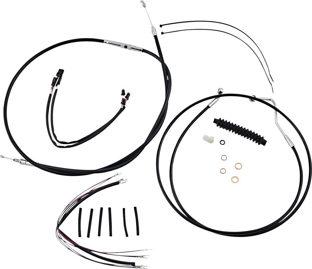 Magnum Shielding XR Handlebar Cable Install Kit For Harley Davidson FLHR 1690 38 - 43cm (15" - 17") - Black Chrome