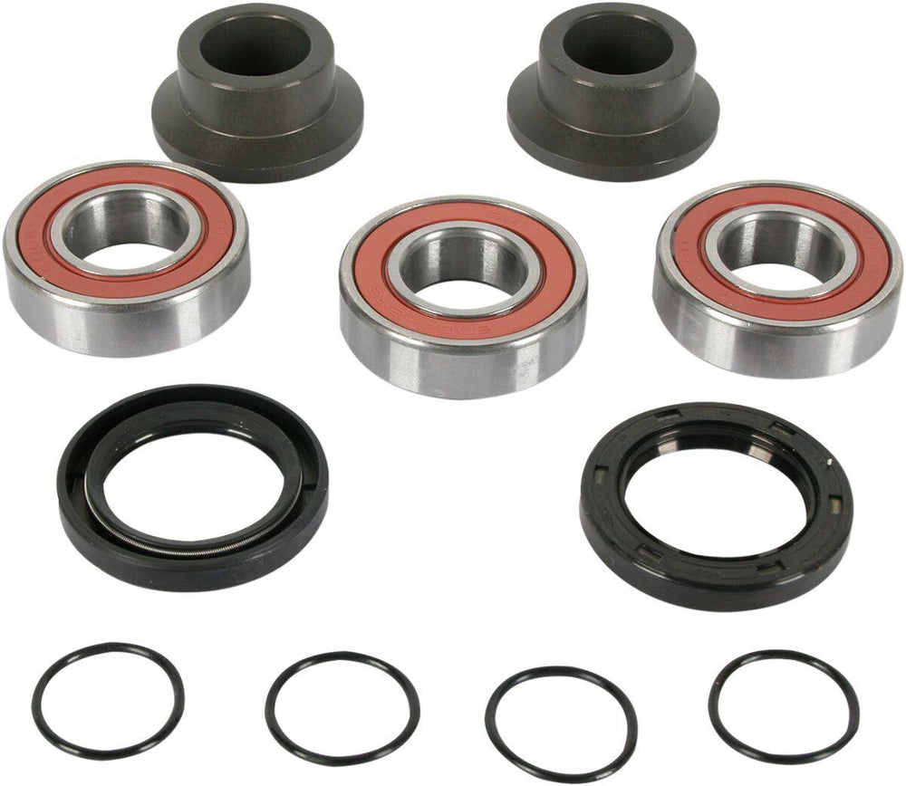 Pivot Works Watertight Wheel Collar & Bearing Kit For Suzuki DRZ400 2000-2004 Rear - Black Silver