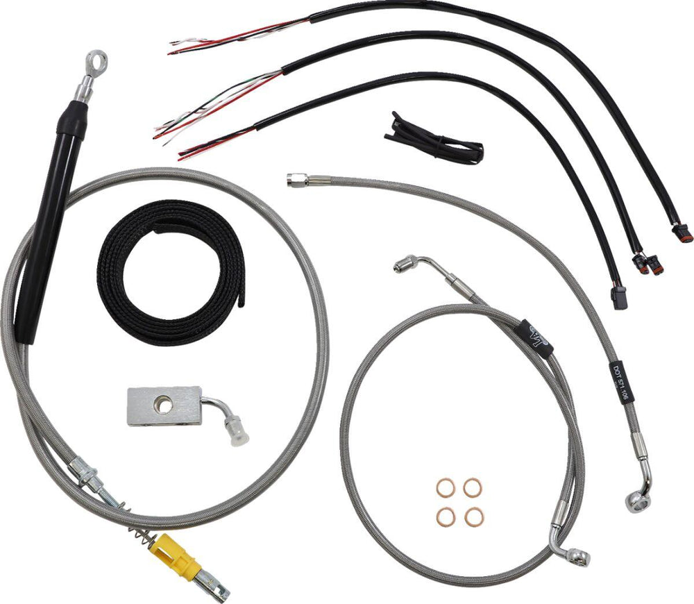 LA Choppers Handlebar Cable/Brake Hose Kit ABS For Harley Davidson FLDE 1750 ABS 2018-2020 38 cm - 43 cm (15" - 17") - Clear-Coated
