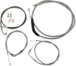 LA Choppers Standard Stainless Braided Handlebar Cable/Brake Hose Kit For Harley Davidson FLD 1690 2012-2013 30.5 cm - 35.5 cm (12" - 14") - Clear-Coated