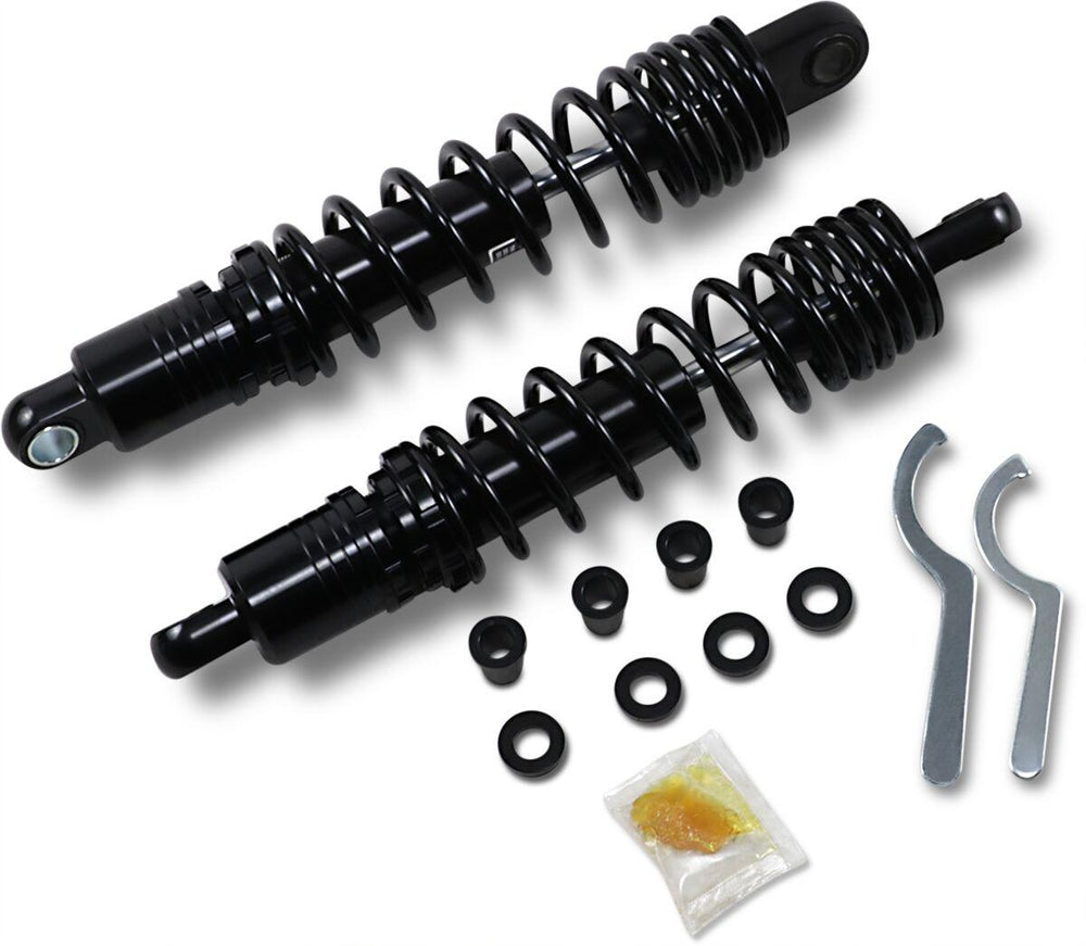 Drag Specialties Premium Ride-Height Adjustable Shocks For Harley Davidson FXLR 1340 1987-1994 Rear 342.90 mm (13.50") - Black
